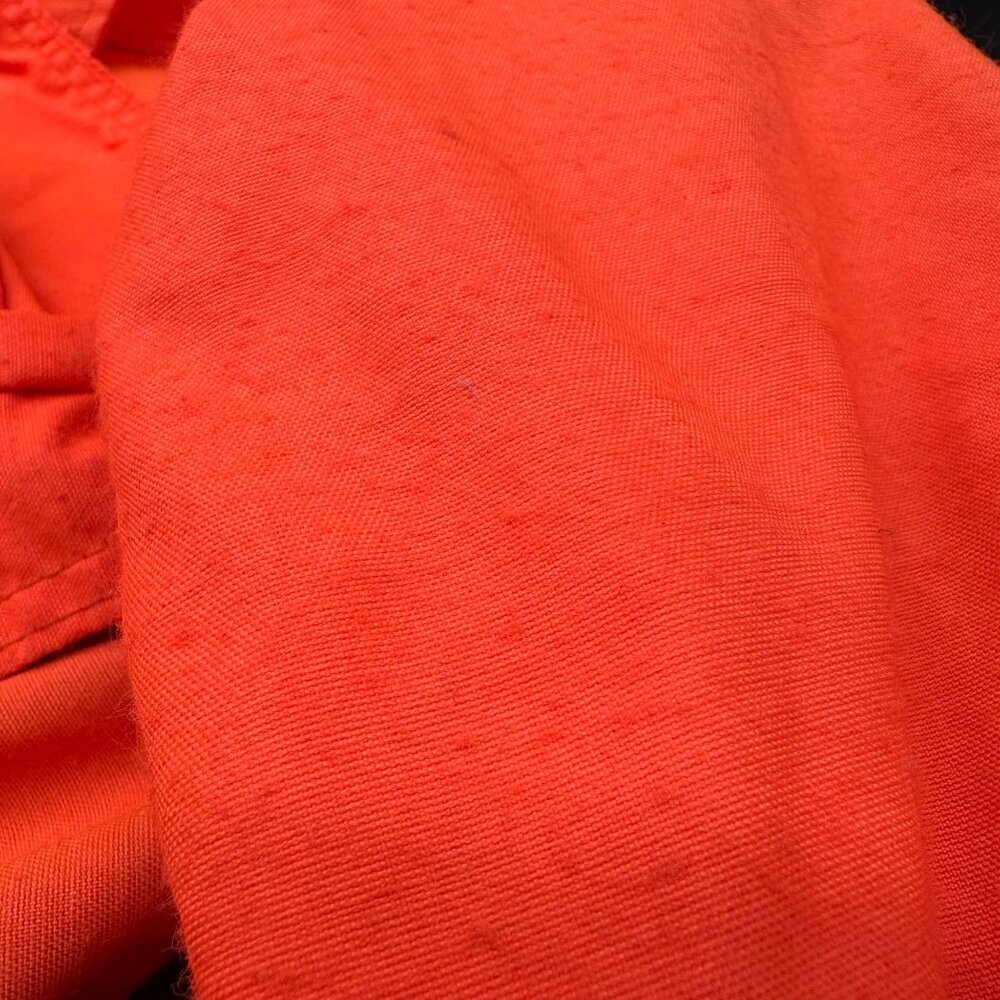 Vintage Orange Hunting Jacket Medium Small Game Pocket Zip Up Retro 1970s As Is - Picture 7 of 12